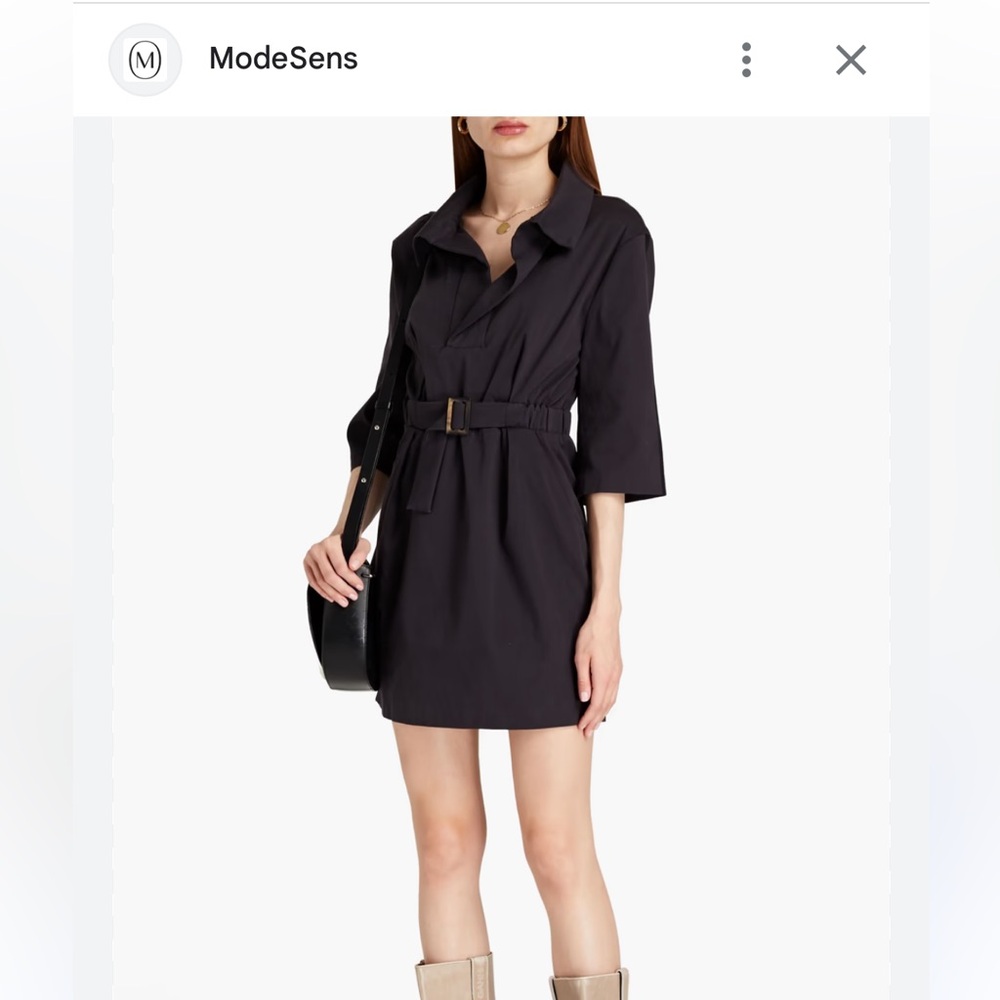 ba&sh NWOT sam belted cotton-blend dress